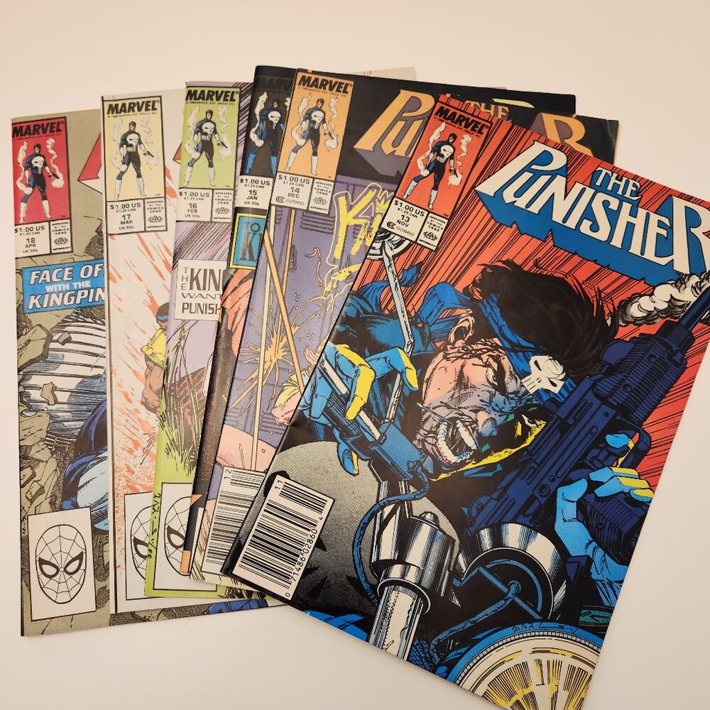 Lot of 6 The Punisher Comic Books 13 14 15 16 17 18 1988 1989 Marvel Run 80s